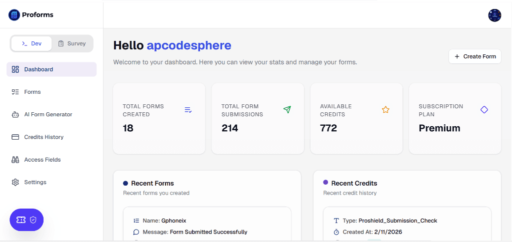 Proforms screenshot 1